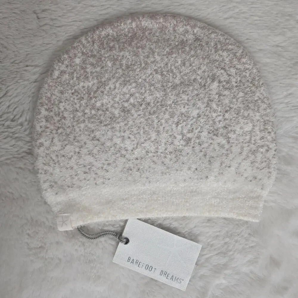 Barefoot Dreams CozyChic Lite Confetti Beanie Cream Taupe Knit Slouchy NWT OS